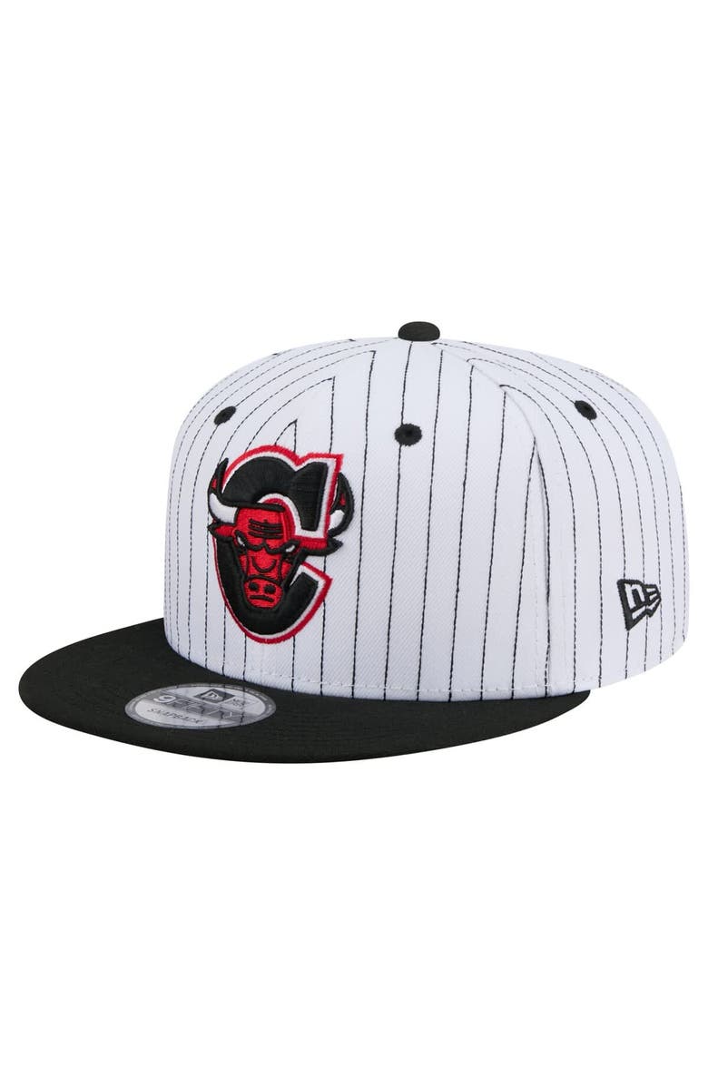 New Era Men's New Era White Chicago Bulls Deceptor Pinstripe 9FIFTY Snapback Hat, Alternate, color,