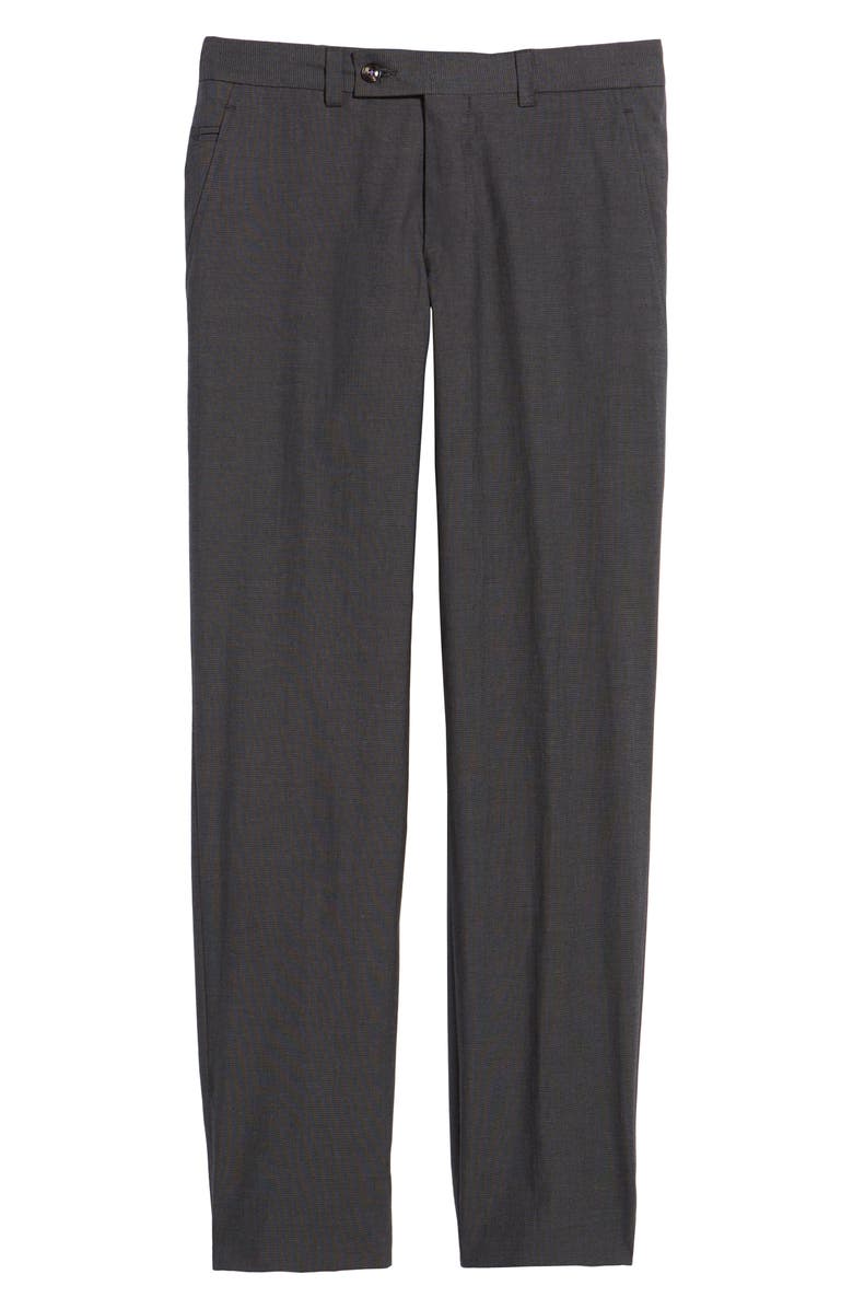 Ted Baker London Jerome Flat Front Stretch Solid Cotton Trousers, Alternate, color, 
