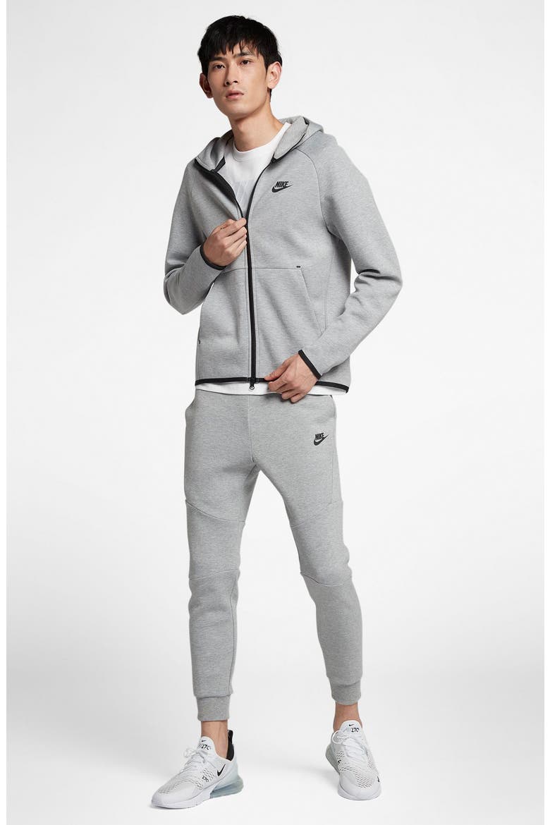 Sportswear Tech Fleece Zip Hoodie, Alternate, color, DK GREY HEATHER/ BLACK/ BLACK