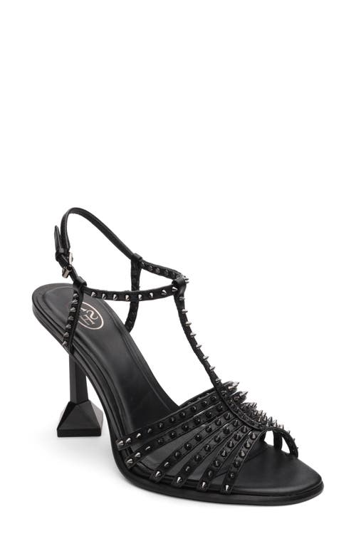 Ash Desire Studded T-strap Sandal In Black