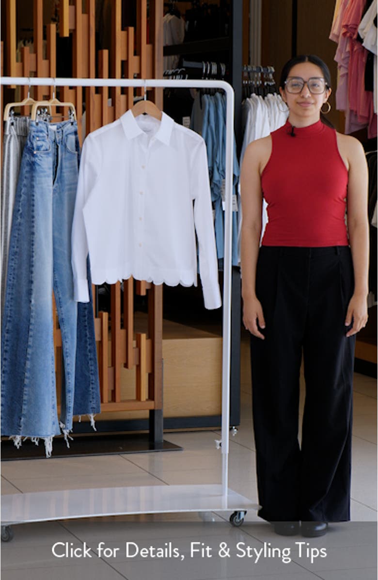 Scallop Hem Button-Up Shirt, sales video thumbnail