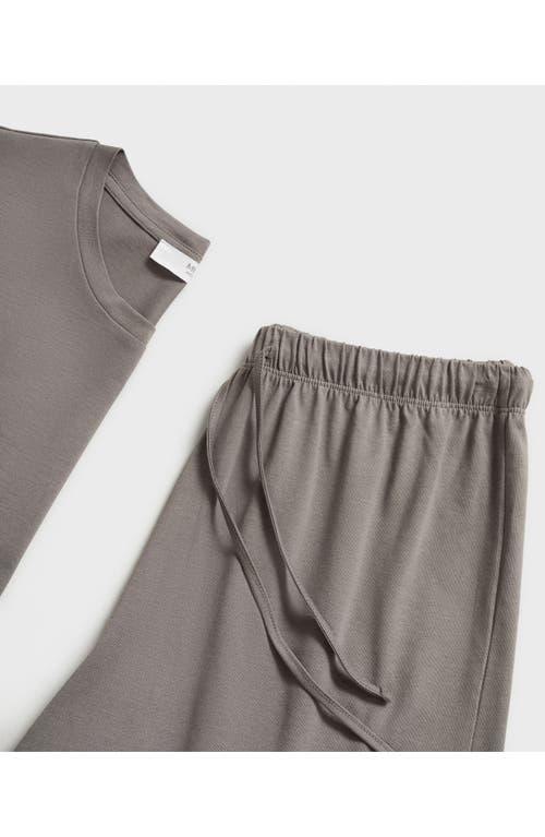 Mango Short Cotton Pajamas In Medium Grey