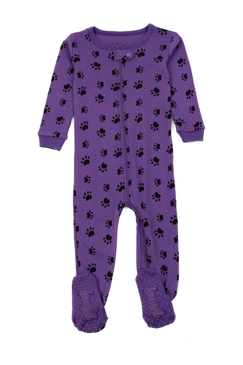 Footed Cotton Pajamas Matching Family Coordinated Prints, Main, color, PURPLE
