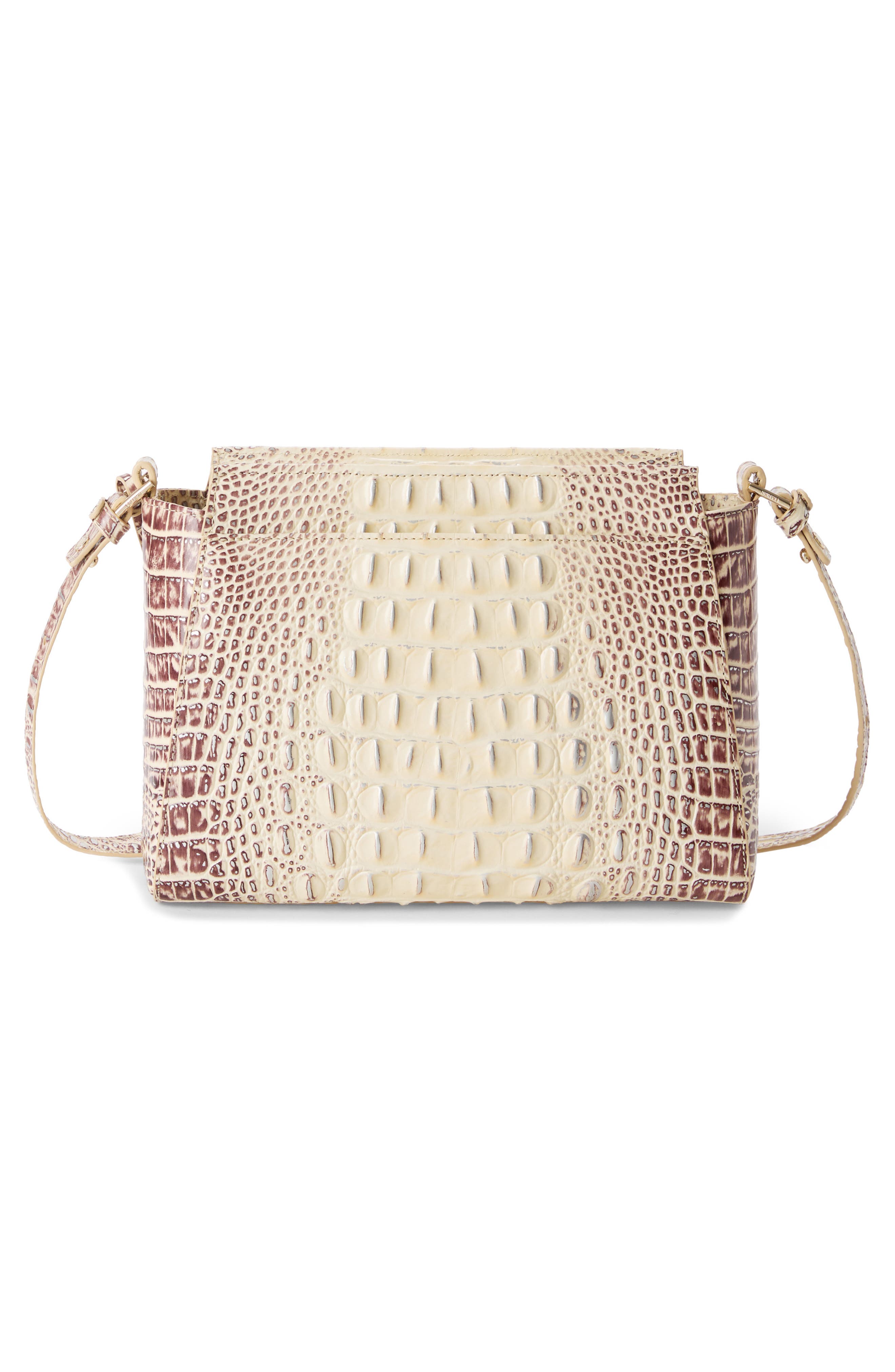 Hillary Croc Embossed Leather Crossbody Bag, Alternate, color, GINGER