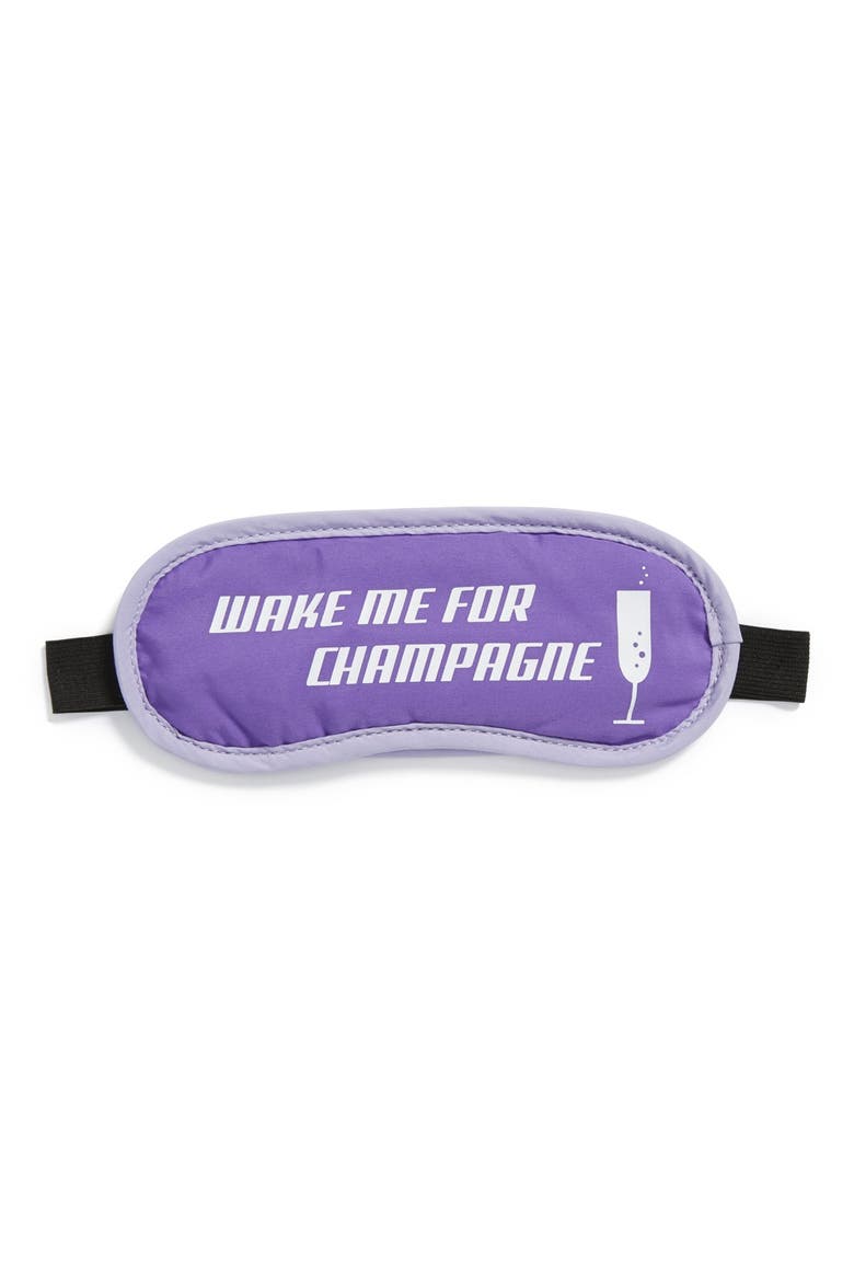 'Wake Me for Champagne' Sleep Mask, Main, color, PURPLE