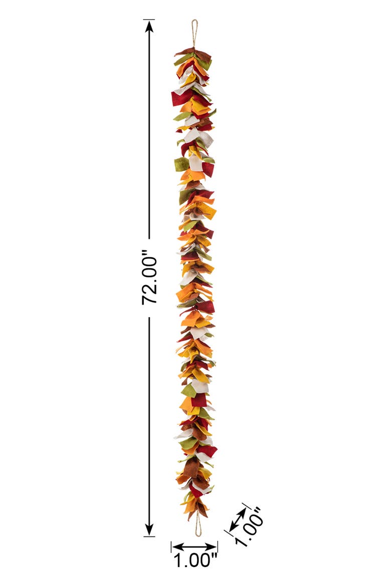 6ft Fall Multi Color Felt  Garland, Alternate, color, Orange