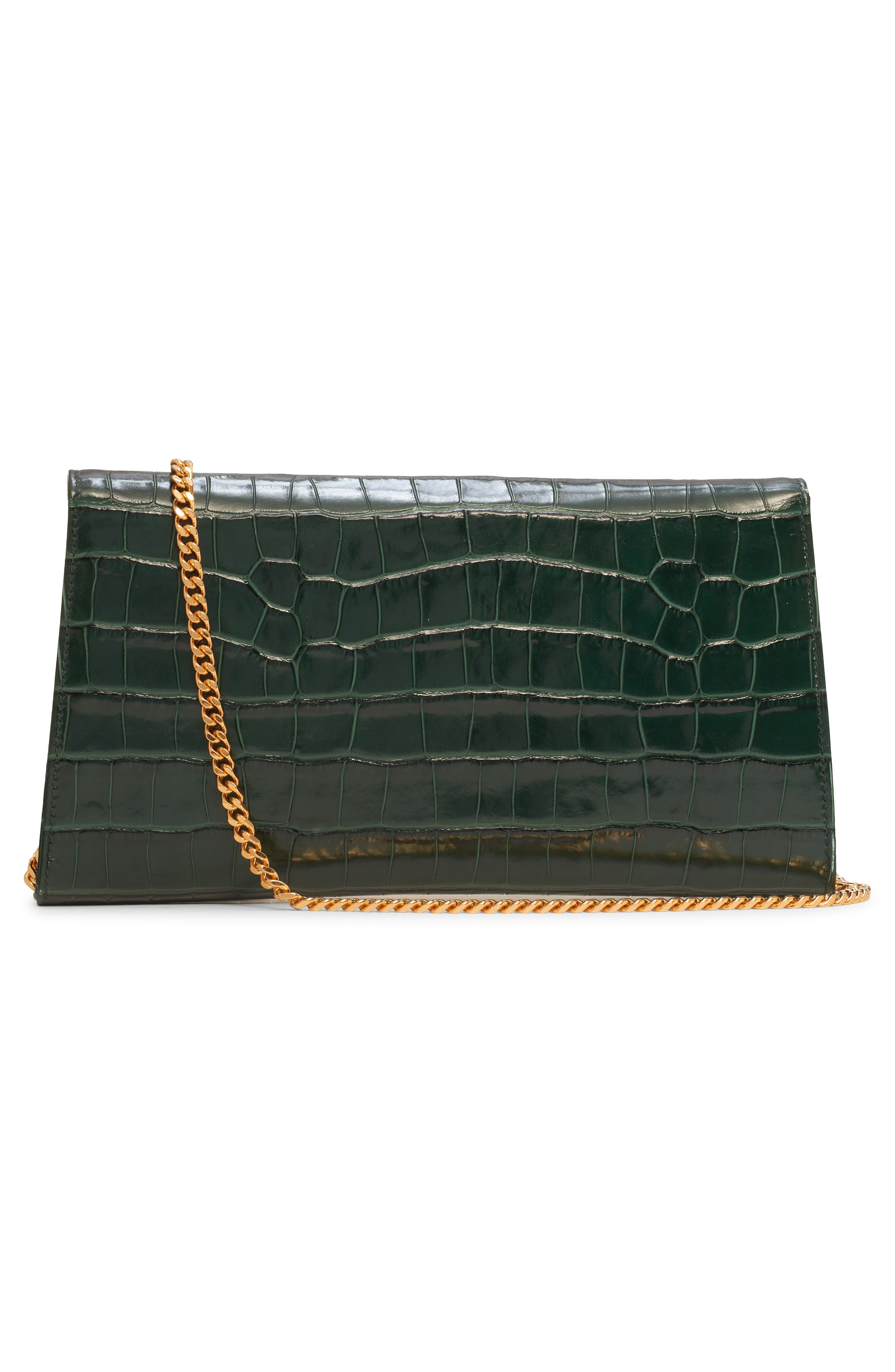 TOM FORD Nobile Croc Embossed Patent Leather Clutch, Alternate, color, 