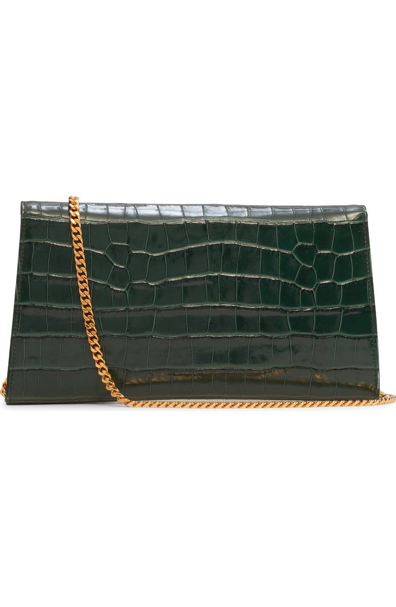 TOM FORD Nobile Croc Embossed Patent Leather Clutch, Alternate, color,
