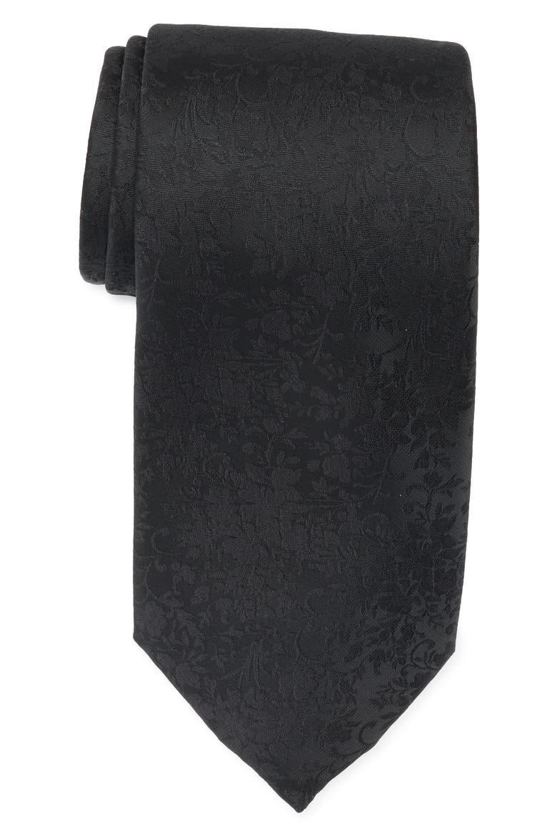 Dorado Dot Print Tie, Main, color, BLACK