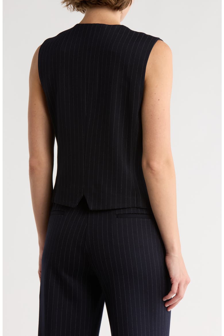 Pinstripe Ponte Vest, Alternate, color, NAVY