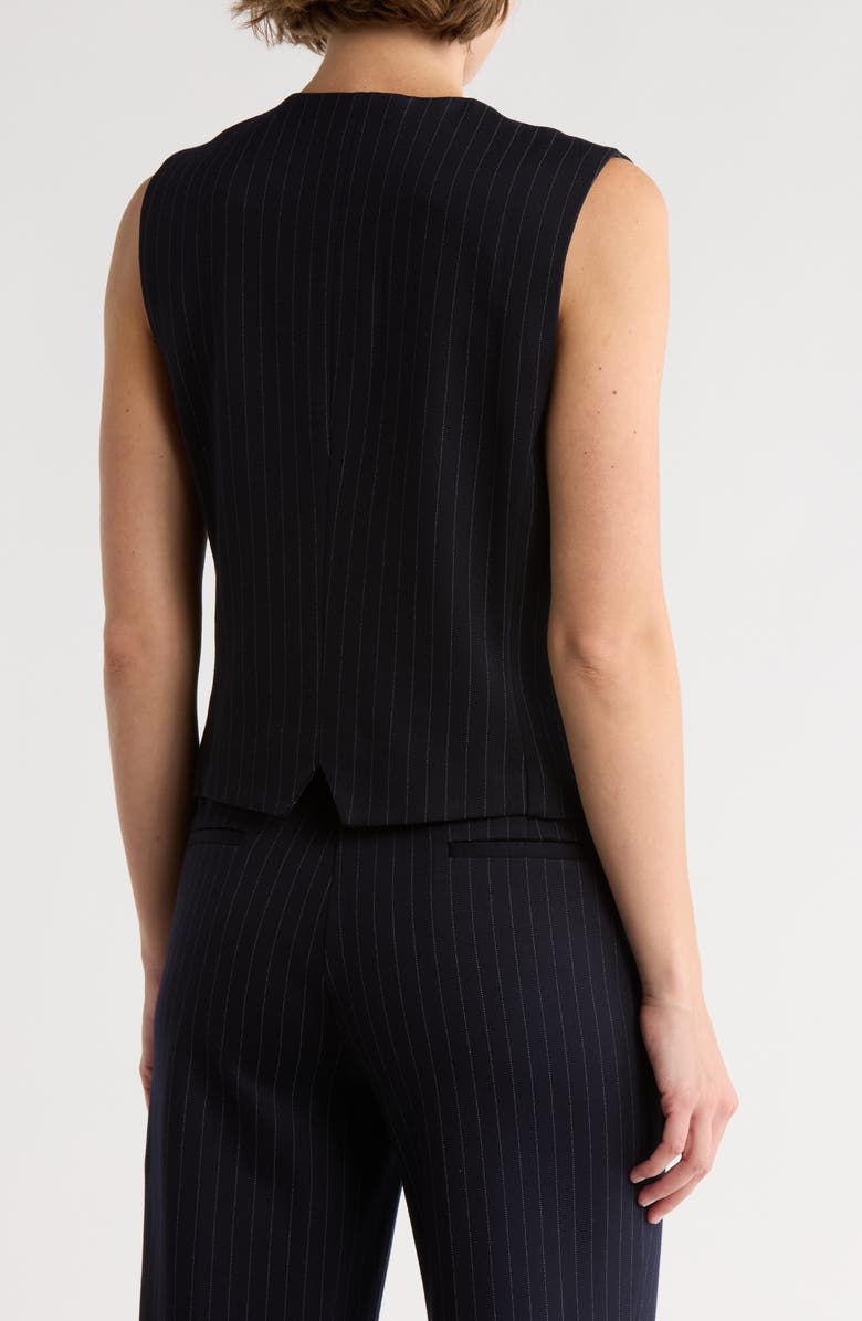 Amanda & Chelsea Pinstripe Ponte Vest, Alternate, color, Navy