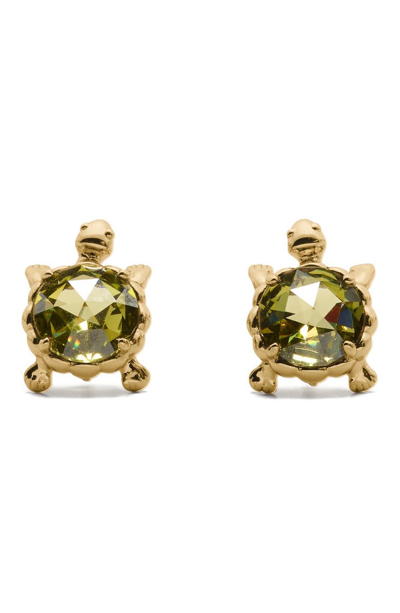 Kate Spade New York secret garden turtle stud earrings, Main, color, 