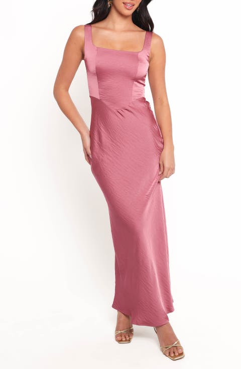 Emile Sleeveless Hammered Satin Maxi Dress