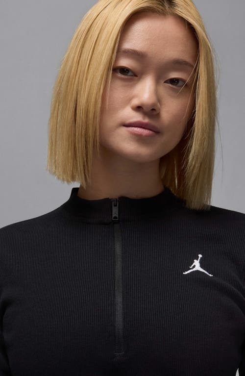 Shop Jordan Long Sleeve Knit Minidress In Black/white