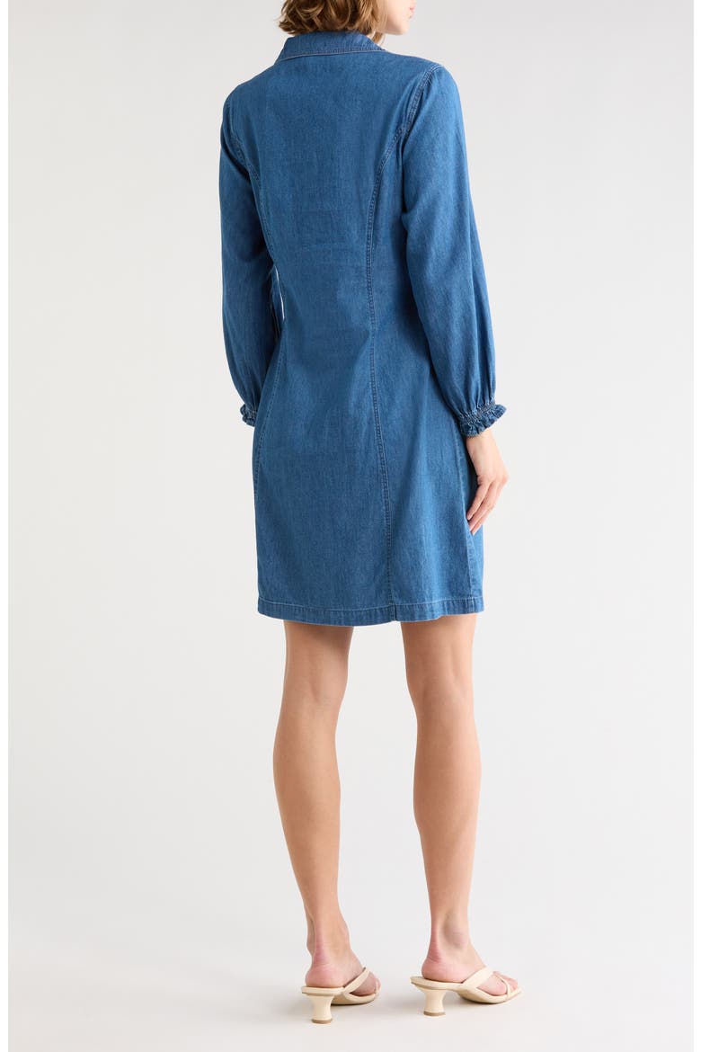 Long Sleeve Denim Shirtdress, Alternate, color, MEDIUM WASH