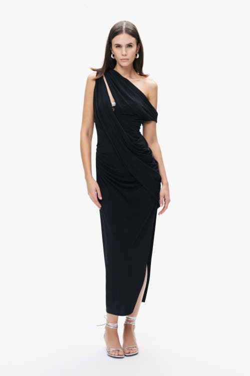 Nocturne Accessory Detailed Midi Dress In Black