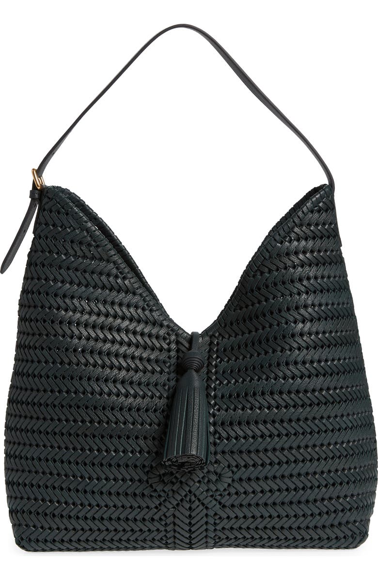 Anya Hindmarch Neeson Tassel Woven Leather Hobo Bag, Main, color,
