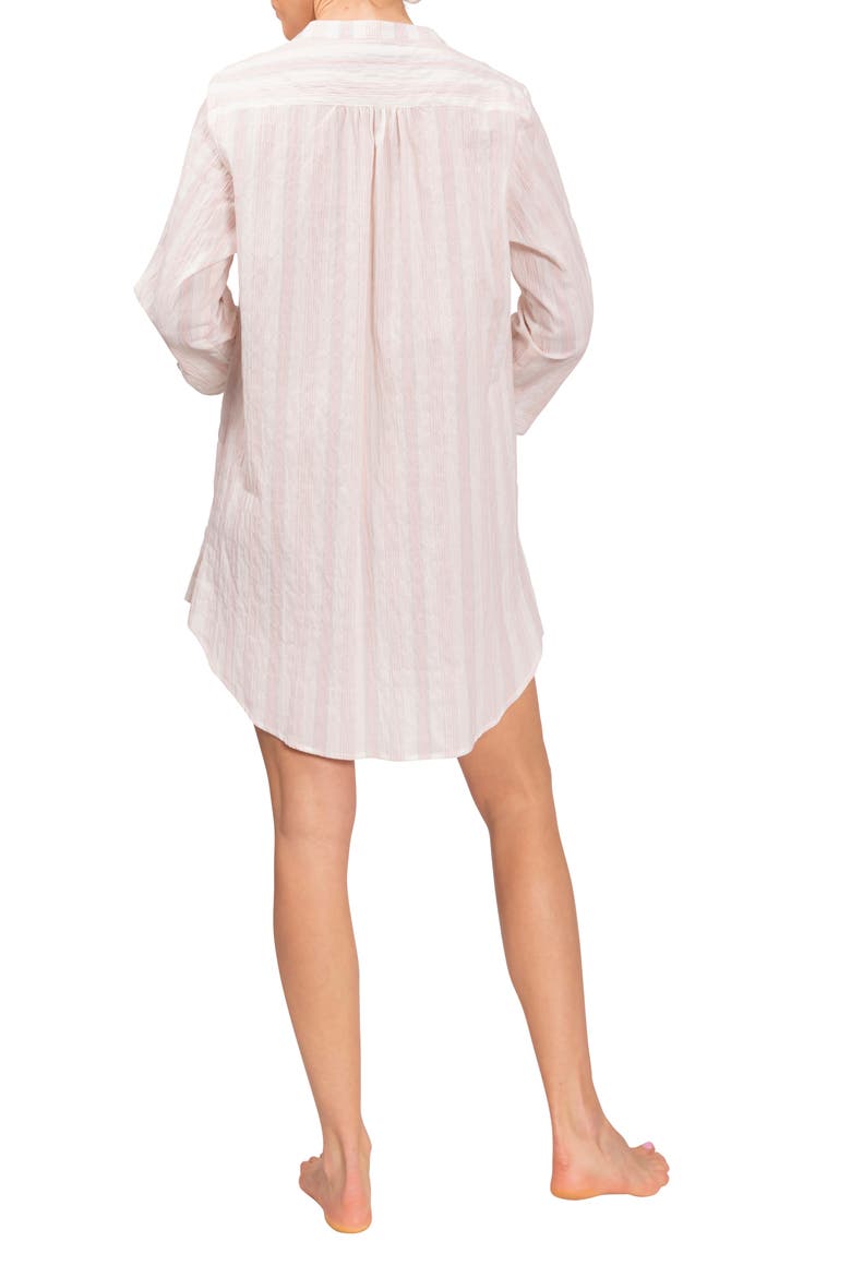 Hailey Stripe Cotton Pajama Tunic, Alternate, color, STRAWBERRY STRIPE