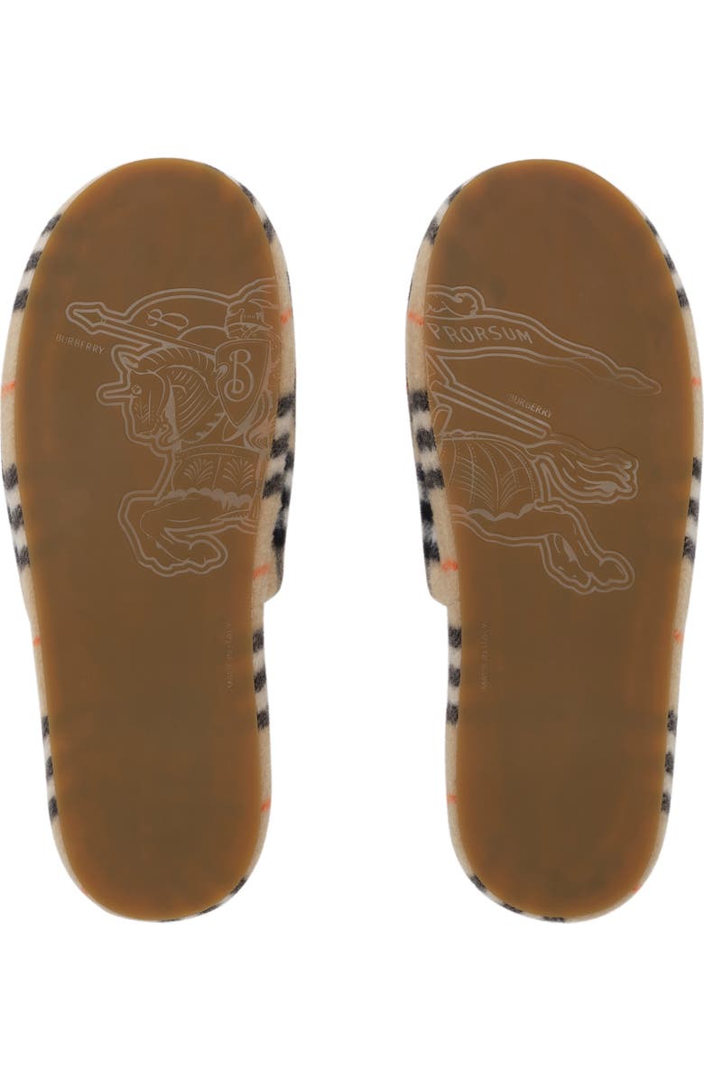 Burberry Check Wool Blend Slippers, Alternate, color, Sand Beige