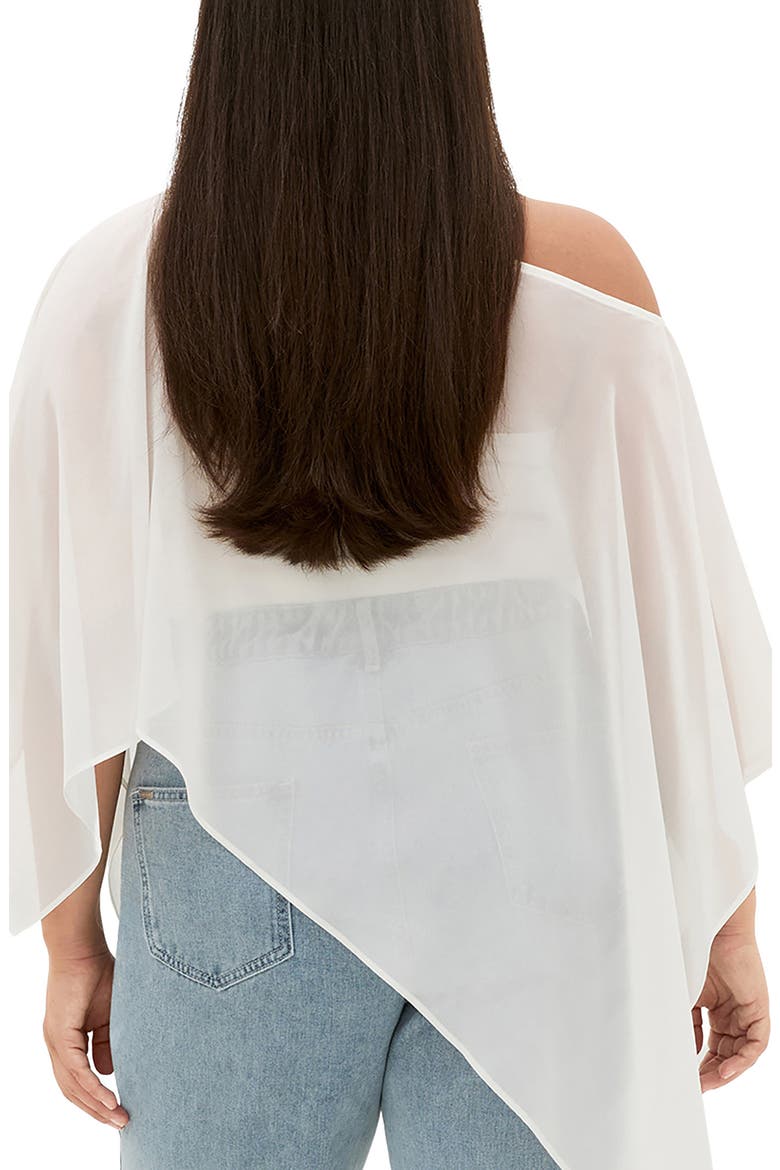 Chiffon Poncho, Alternate, color, IVORY