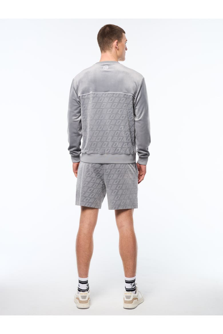 Bandiera Debossed Velour Crewneck, Alternate, color, SLEET