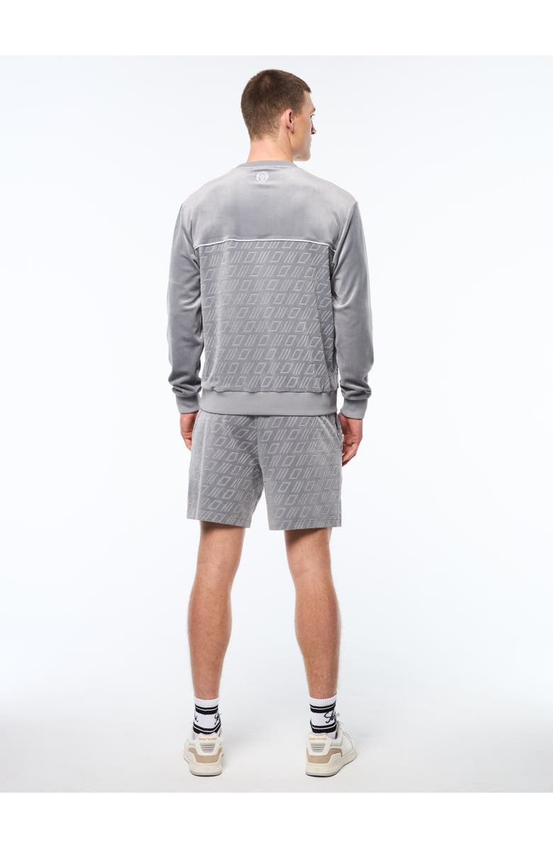 Sergio Tacchini Bandiera Debossed Velour Crewneck, Alternate, color, Sleet