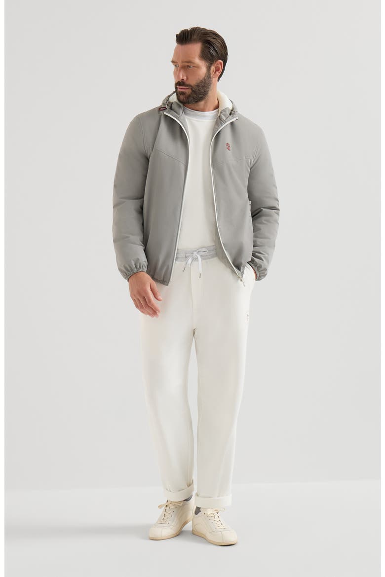 Cotton French terry sweatshirt with embroidery, Alternate, color, Off-White