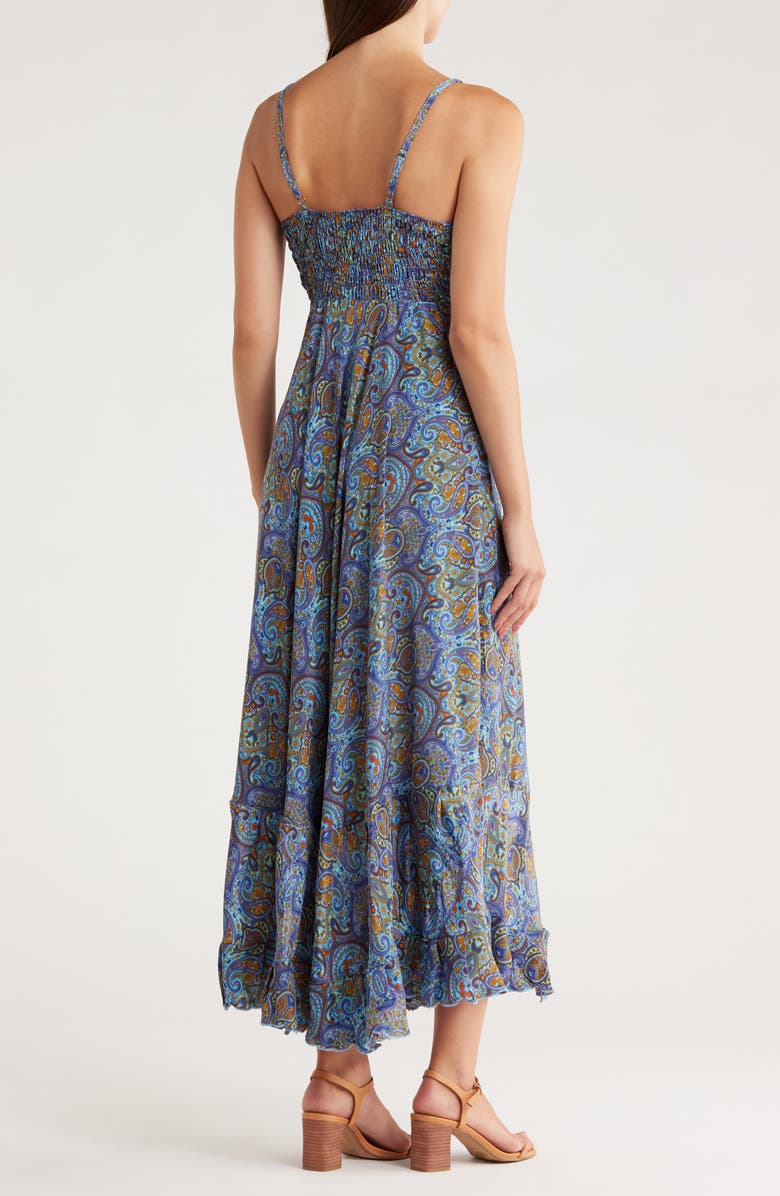 La Fiorentina Floral V-Neck Maxi Dress, Alternate, color, Purple