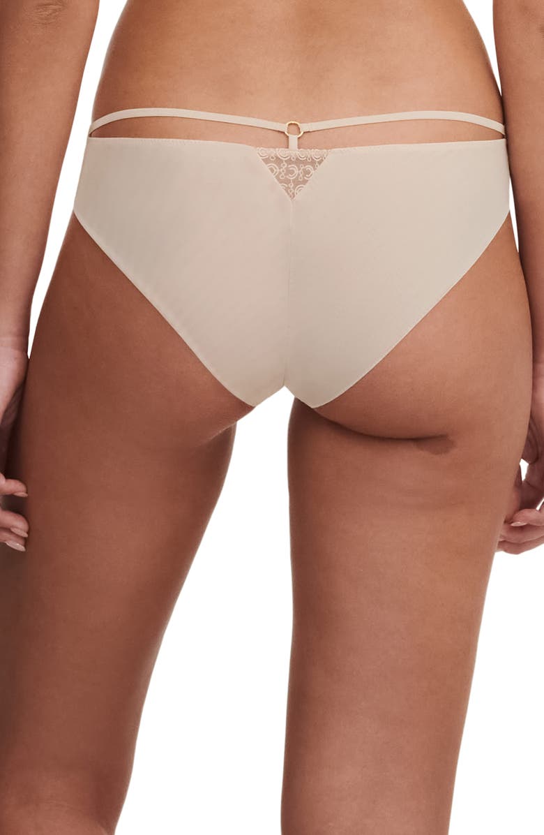 Chantelle Lingerie Monogram Cheeky Bikini, Alternate, color, Beige Blush