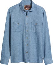 Johnston & Murphy Heathered Cotton Button-Up Shirt