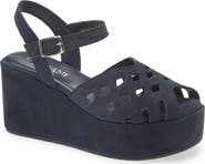 Cordani Jaymie Ankle Strap Peep Toe Platform Wedge Sandal