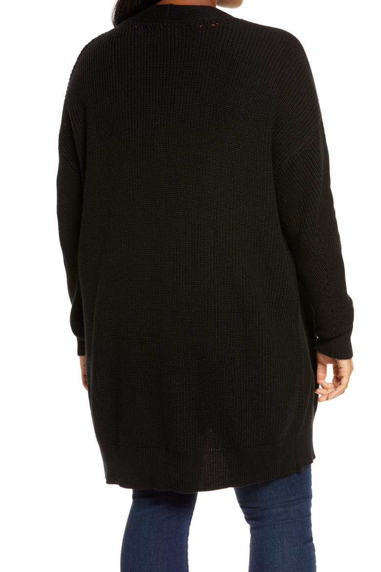 Open Stitch Cardigan, Alternate, color, BLACK
