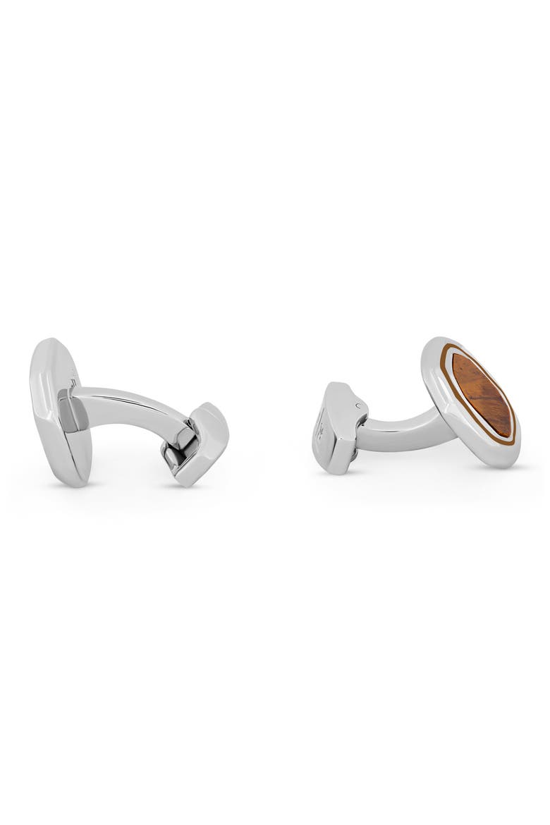 Tiger's Eye Octogon Cuff Links, Alternate, color, TIGER EYE