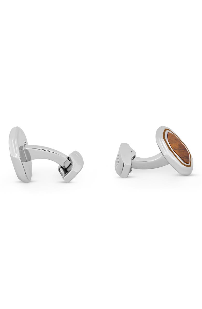 Thompson of London Tiger's Eye Octogon Cuff Links, Alternate, color, Tiger Eye