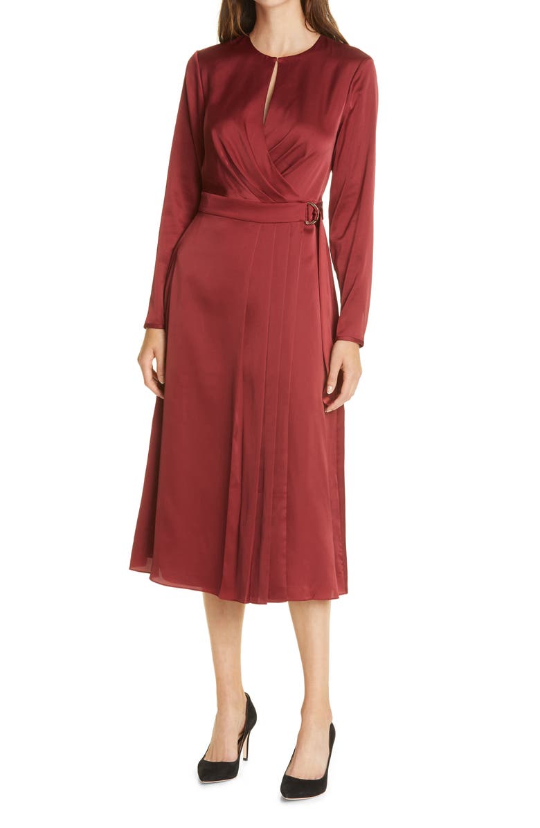 Ted Baker London Neenha Long Sleeve Wrap Dress, Main, color, 