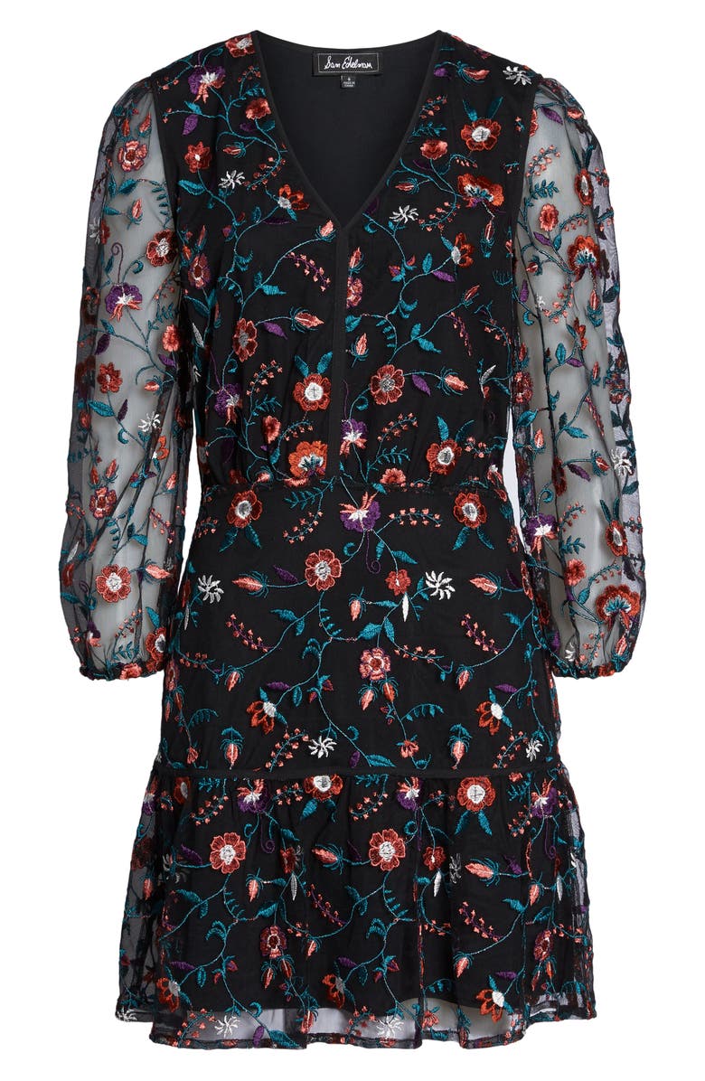 Sam Edelman Embroidered Mesh Dress, Alternate, color, 