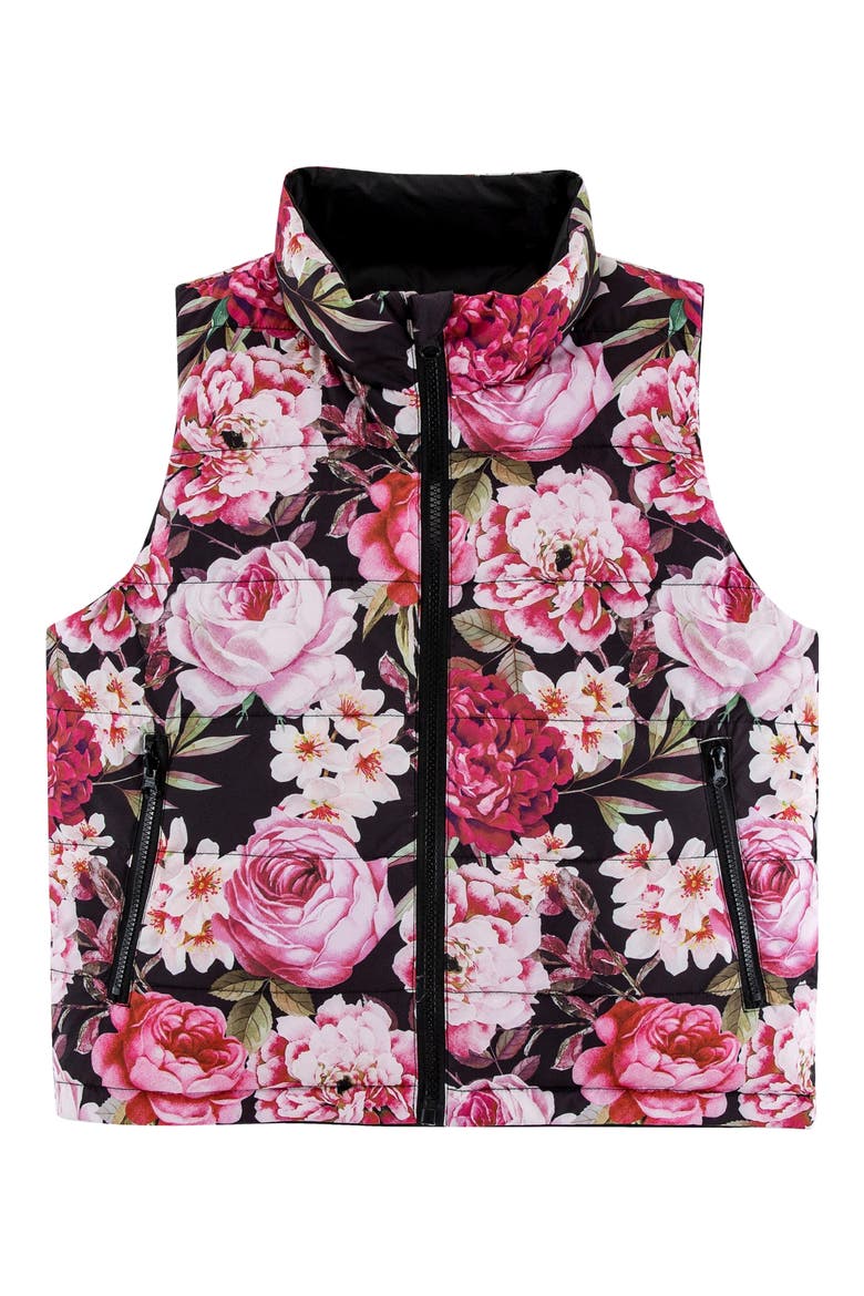 Kids' Casey Puffer Vest, Main, color, GARDEN FLORAL