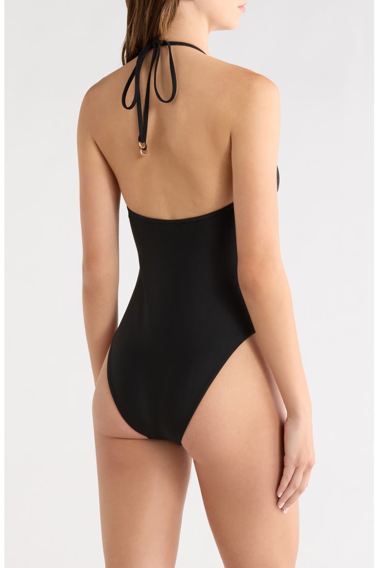 Lorena Halter One-Piece Swimsuit, Alternate, color, BLACK