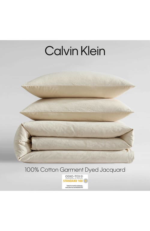 Calvin Klein Branching Leaves Duvet Cover & Sham Set In Cream