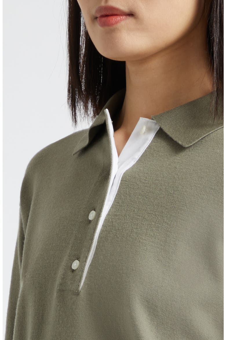 Polo Wool Blend Sweater, Alternate, color, ARTICHOKE/ OFF WHITE