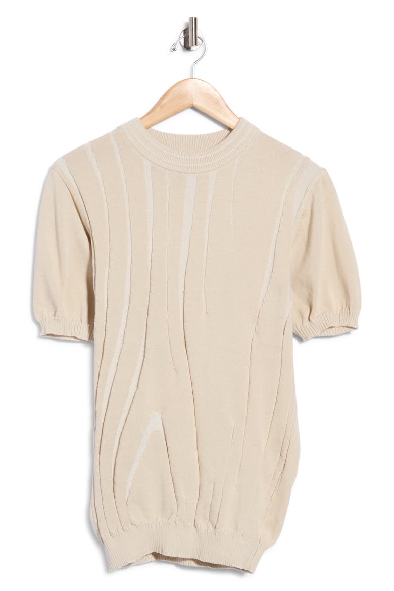 Abstract Linear Jacquard Sweater, Main, color, TAN