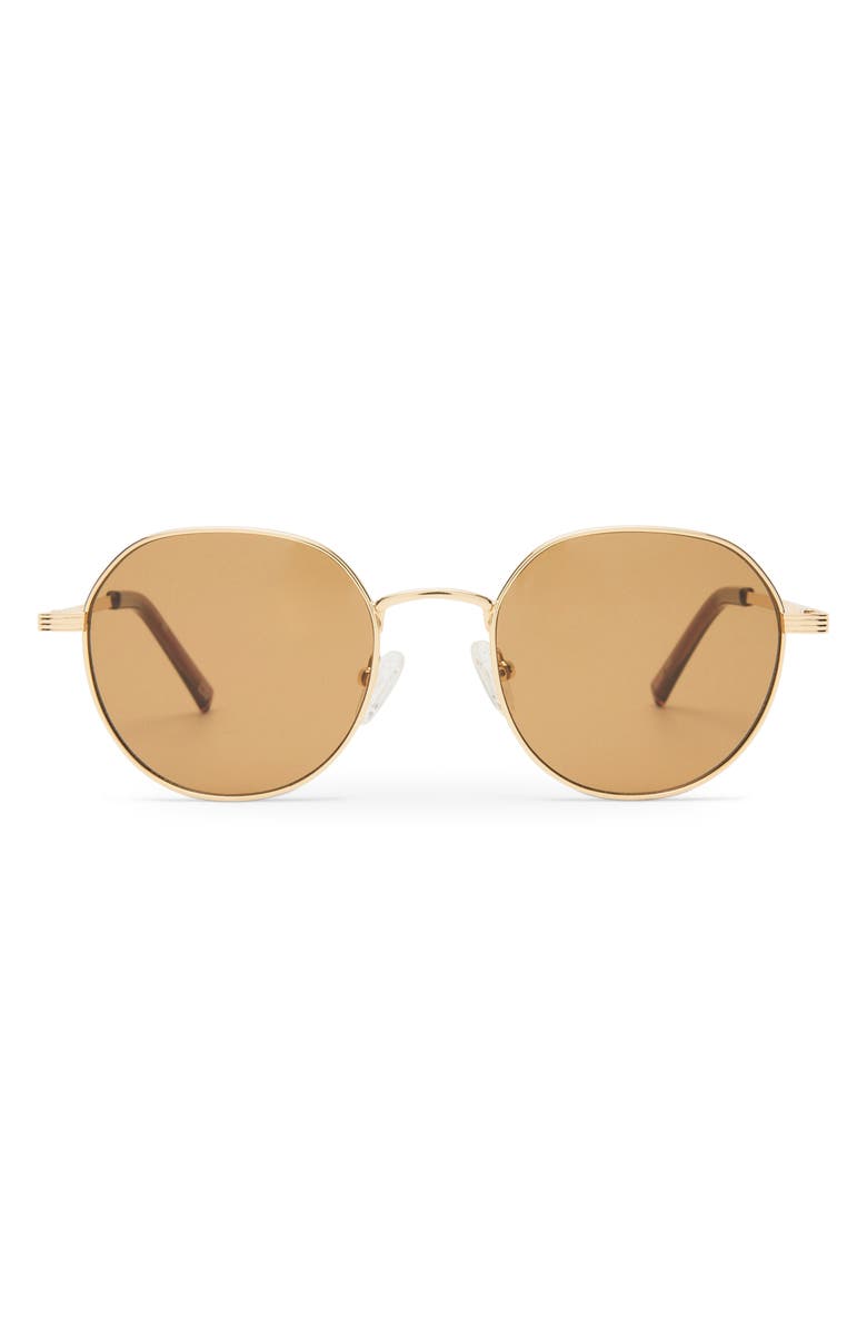 Le Specs Odyssey 51mm Round Sunglasses, Alternate, color, Gold/ Light Brown Mono