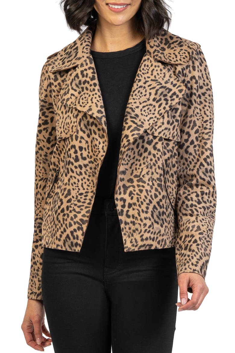 Jacee Raw Edge Moto Jacket, Main, color, KHAKI