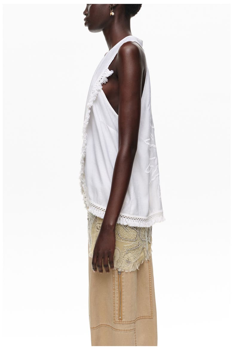 Fringed Wrap Top, Alternate, color, WHITE