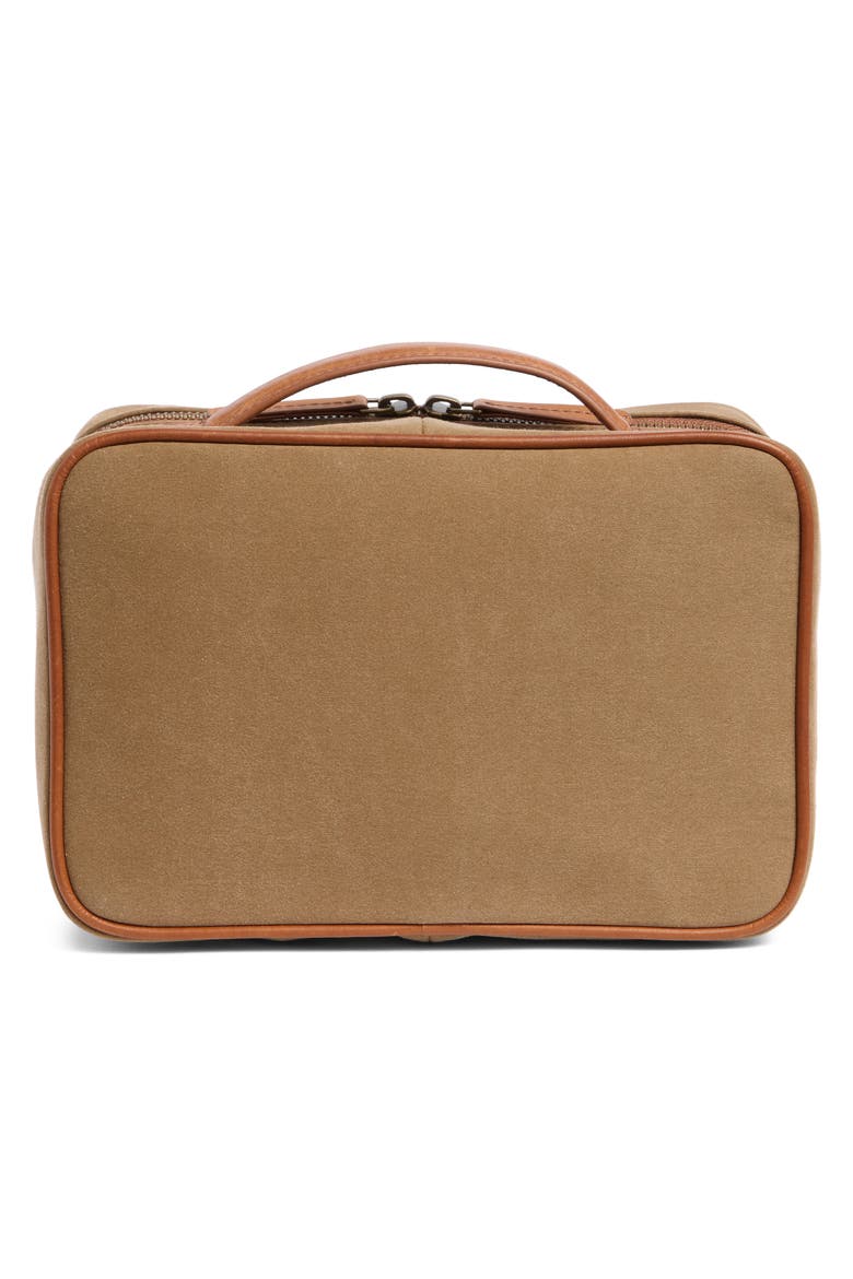 Antique Cotton & Leather Dopp Kit, Alternate, color, CAMEL