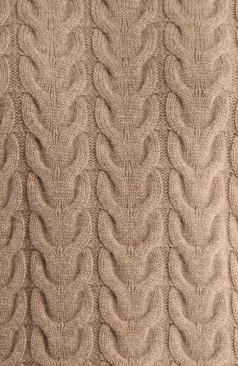 Max Mara Aramis Cashmere Cable Knit Sweater, Alternate, color, Camel