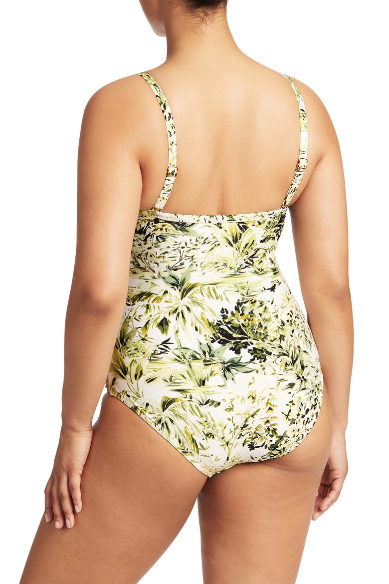 Twist Front DD- & E-Cup Underwire One-Piece Swimsuit, Alternate, color, WHITE