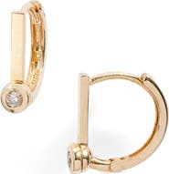 Set & Stones Paris Diamond Huggie Hoop Earrings