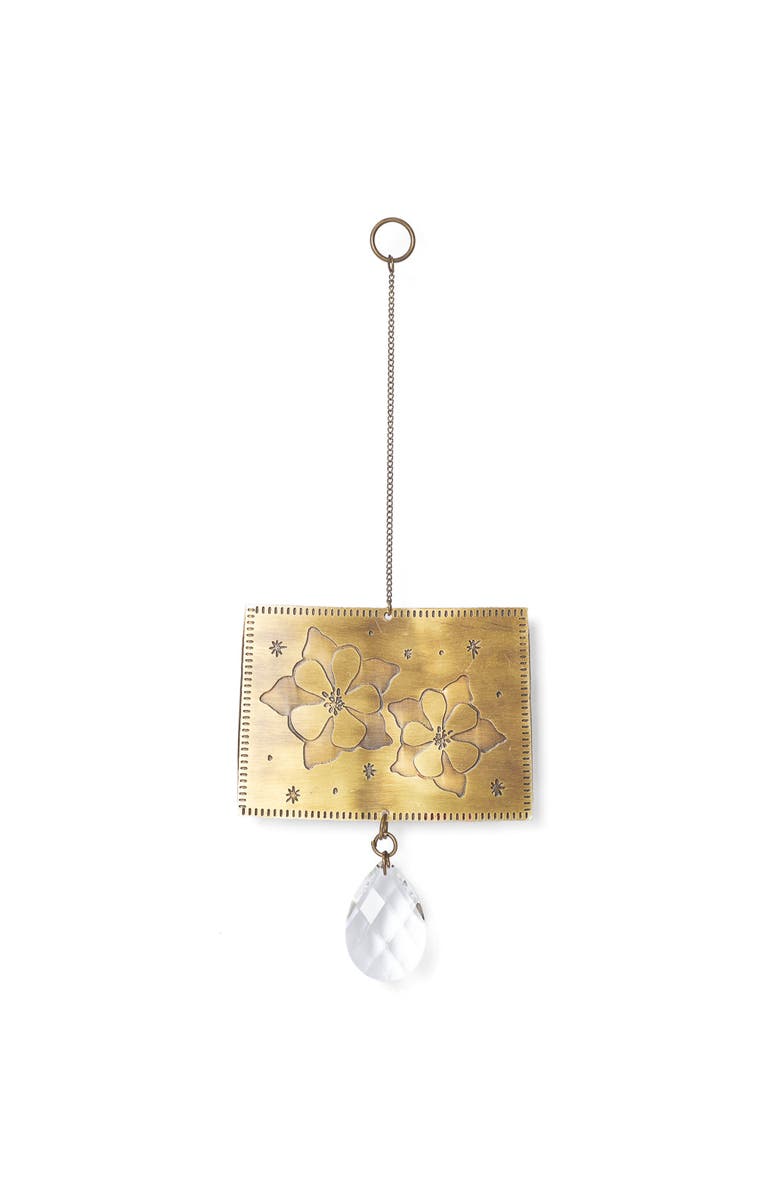 Matr Boomie Colorado State Blue Columbine Engraved Suncatcher, Main, color, Brass