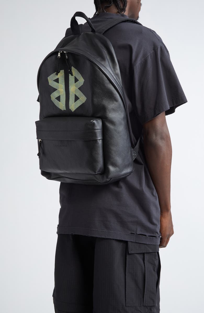 Balenciaga Explorer Tape Logo Leather Belt Bag, Alternate, color,